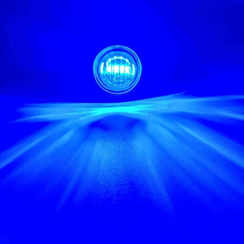 3/4" Round LED Side Marker Light for Truck Trailer Boat-Green / 12V  20PCS