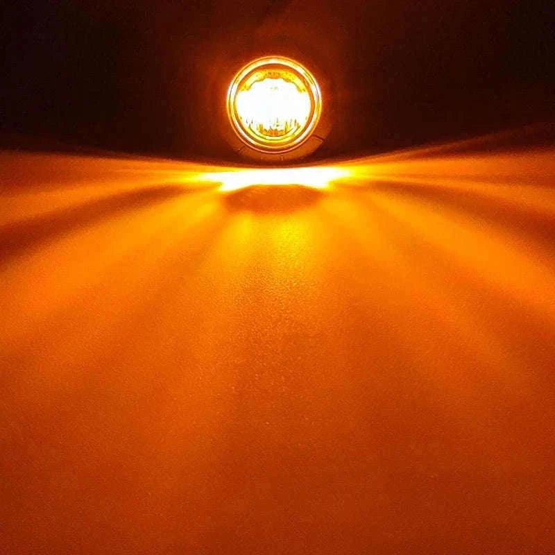 3/4" Round LED Side Marker Light for Truck Trailer Boat-Green / 12V  20PCS