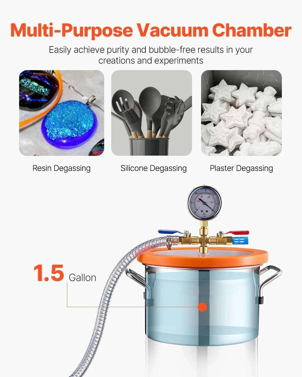 3.5 CFM Vacuum Chamber Pump Kit for Resin Degassing (1.5–5 Gallon)-3.5 CFM 1.5 Gallon / EU / CZECH REPUBLIC