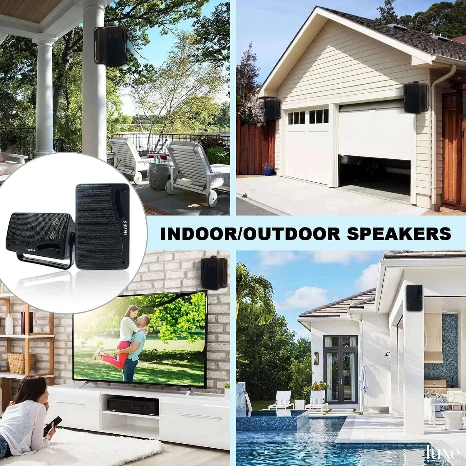 3.5 Inch Outdoor Waterproof Wall Speakers 200W Pair for Patio Boat-black / 3.5 inch / Speaker