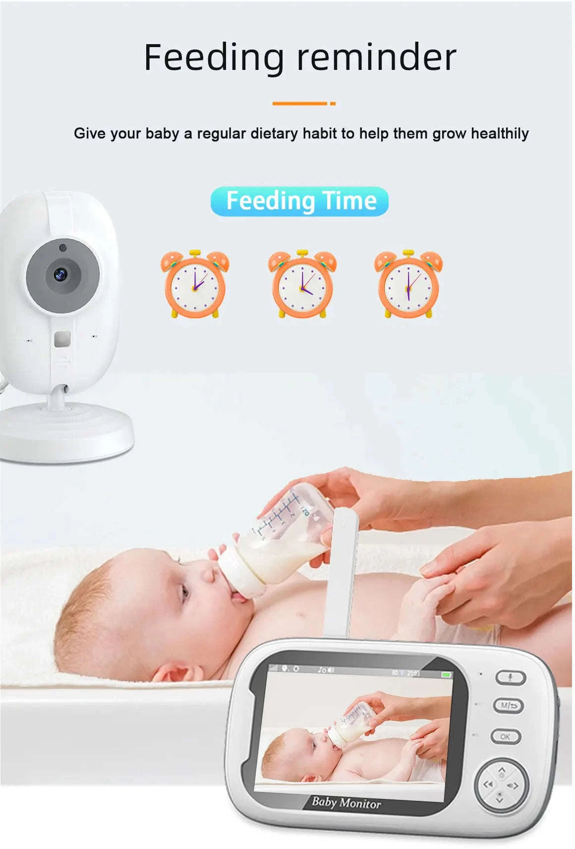 3.5-inch Wireless Baby Monitor with Night Vision & 2-Way Audio-Baby Monitor