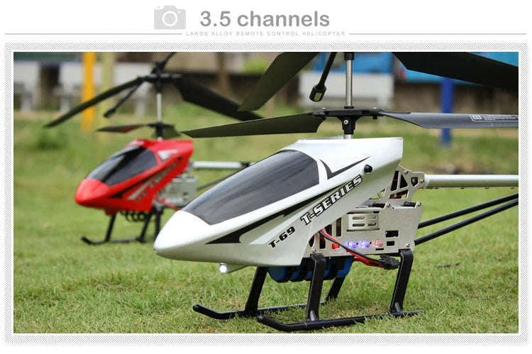 3.5CH 80cm Extra‑Durable RC Helicopter Drone-Silver