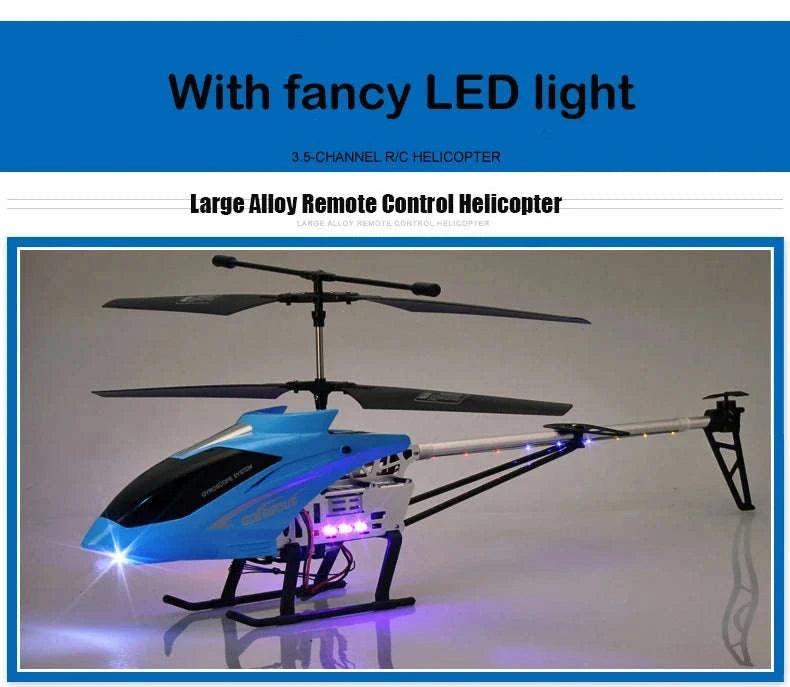 3.5CH 80cm Extra‑Durable RC Helicopter Drone-Silver