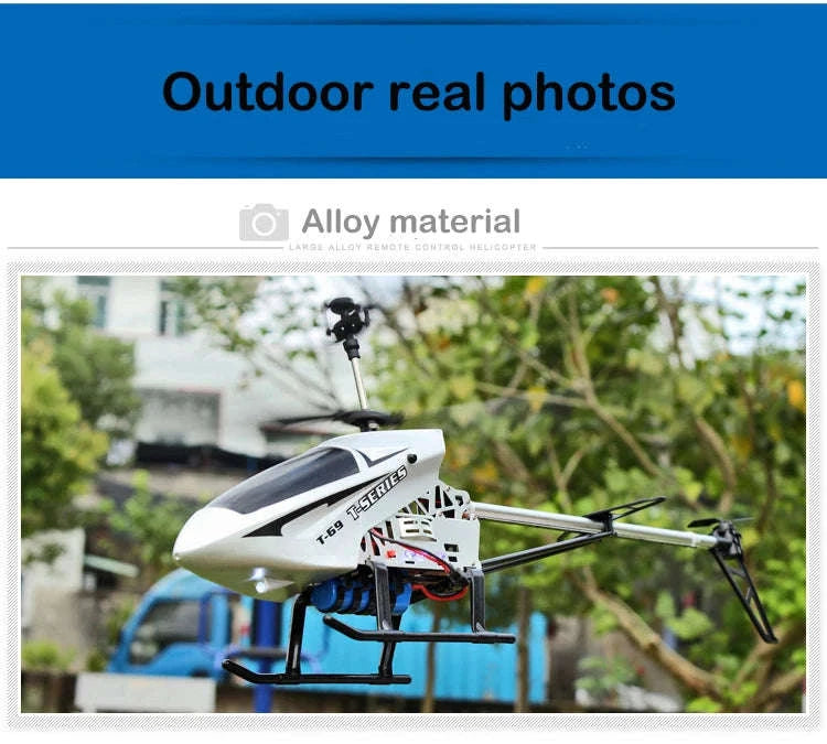 3.5CH 80cm Extra‑Durable RC Helicopter Drone-Silver
