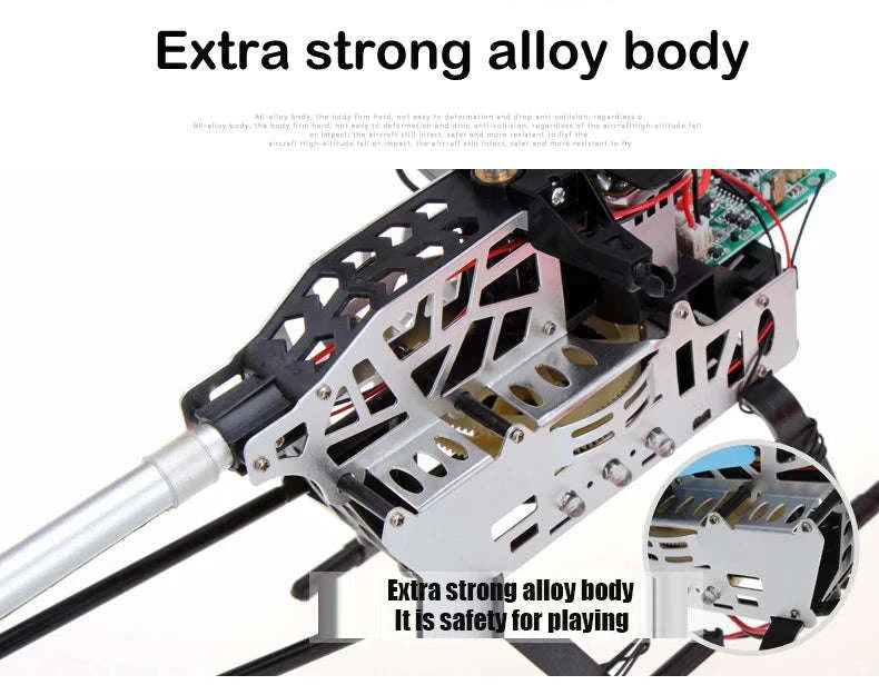 3.5CH 80cm Extra‑Durable RC Helicopter Drone-Silver