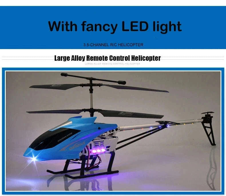 3.5CH 80cm RC Helicopter Drone for Stable Outdoor Flights-Silver