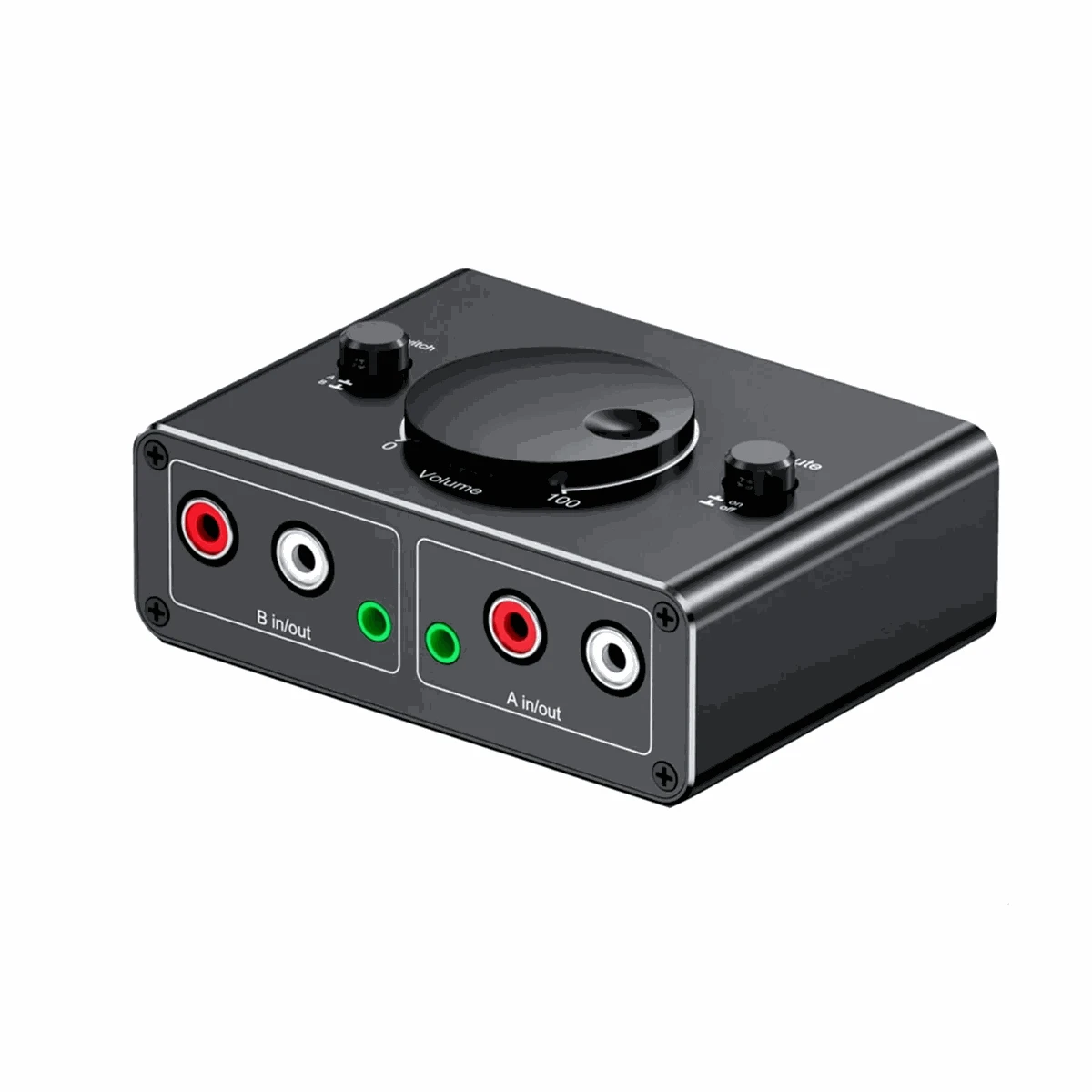 3.5mm RCA Stereo Bi‑Directional Audio Switcher with Mute Button-Default Title
