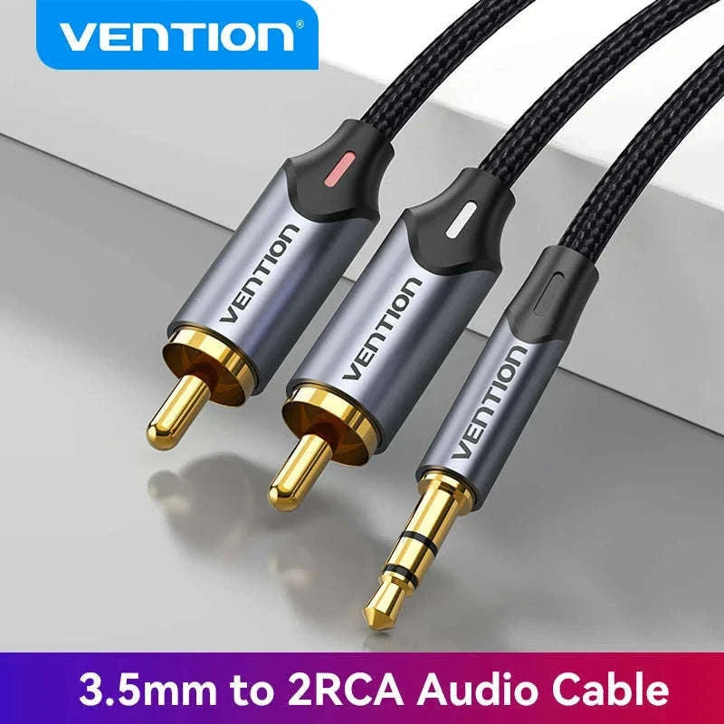 3.5mm to 2 RCA Audio Splitter Cable for Clear Sound-Alloy Shell-PVC / 5m / China Mainland