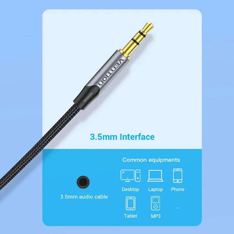 3.5mm to 2 RCA Audio Splitter Cable for Clear Sound-Alloy Shell-PVC / 5m / China Mainland