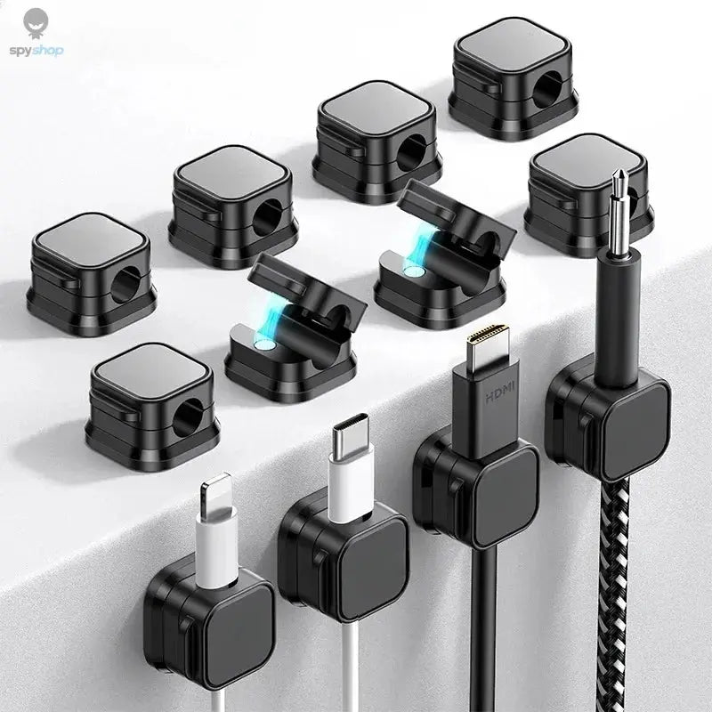 3/6PCS Magnetic Cable Clips Cable Smooth Adjustable Cord Holder Under Desk Cable Management Wire Keeper Cable Organizer ﻿ Spy-shop.com