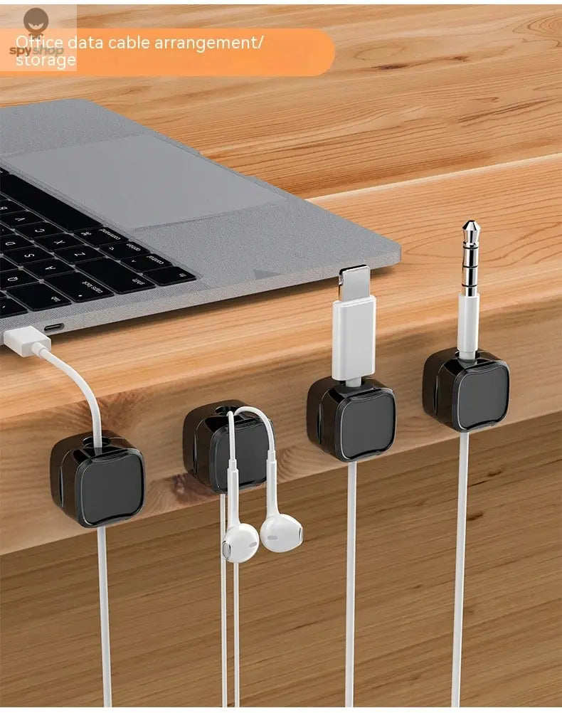 3/6PCS Magnetic Cable Clips Cable Smooth Adjustable Cord Holder Under Desk Cable Management Wire Keeper Cable Organizer ﻿ Spy-shop.com