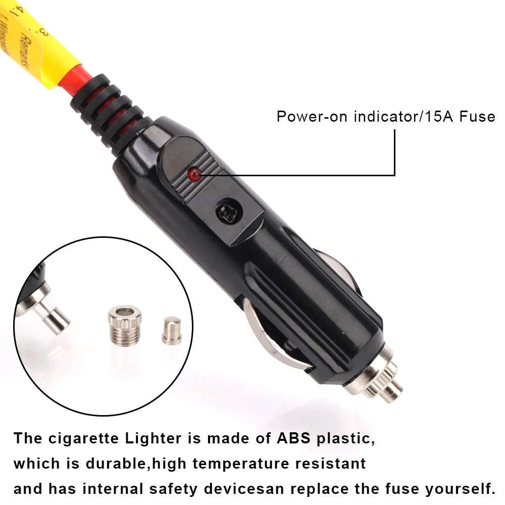 3.6m Car Power Adapter Extension Cord 15A Fuse Indicator 12V 24V-Germany / Red