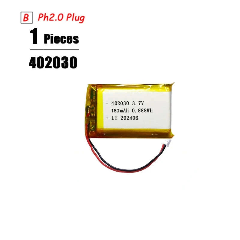 3.7V LiPo Battery with PH2.0 Plug 3000mAh-1pcs 601633 / 3.7 V