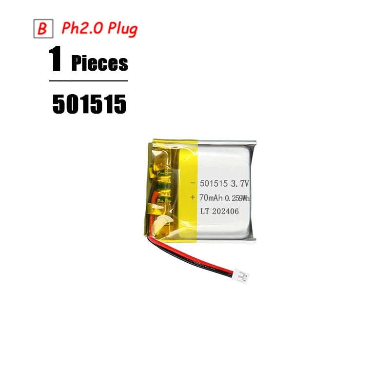 3.7V LiPo Battery with PH2.0 Plug 3000mAh-1pcs 601633 / 3.7 V