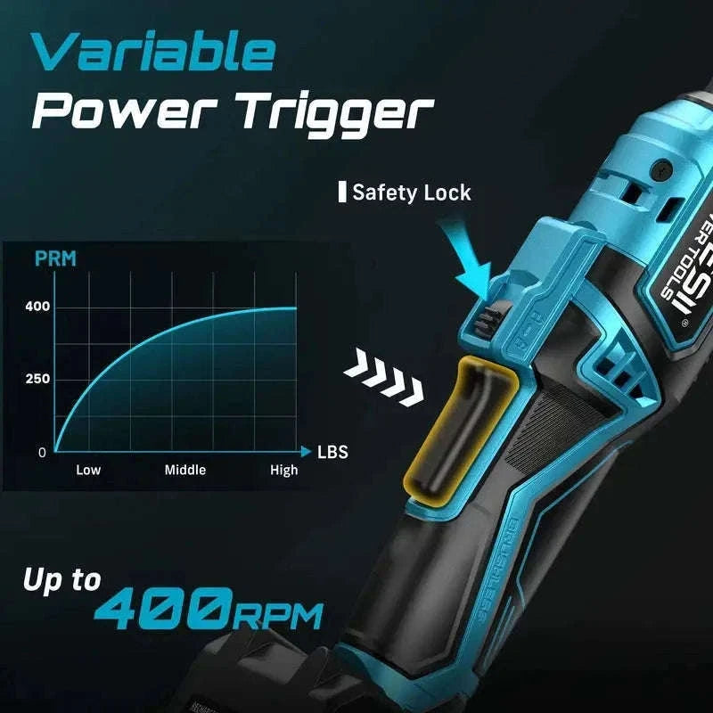 3/8" 21V Cordless Electric Ratchet Wrench 80Nm Extended Neck Rechargeable-Extended 80nm / Germany