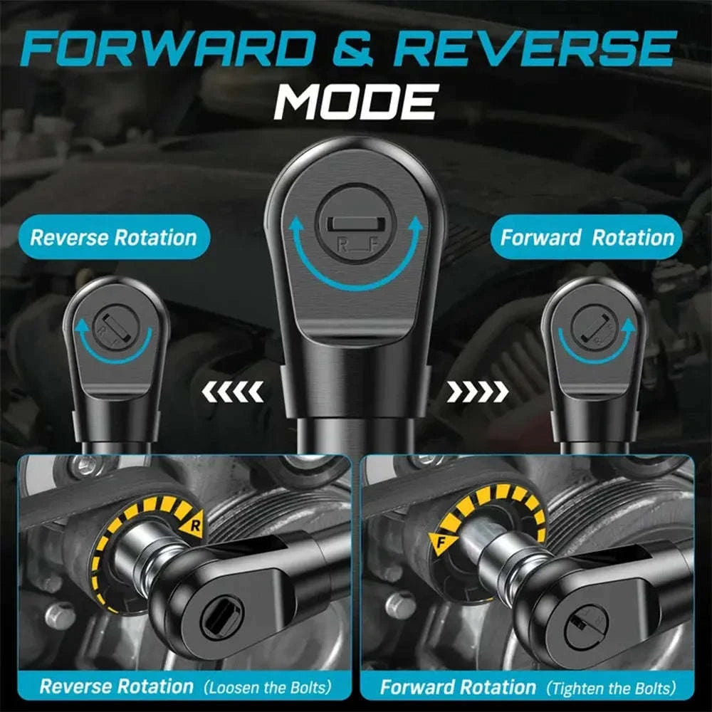 3/8" 21V Cordless Electric Ratchet Wrench 80Nm Extended Neck Rechargeable-Extended 80nm / Germany