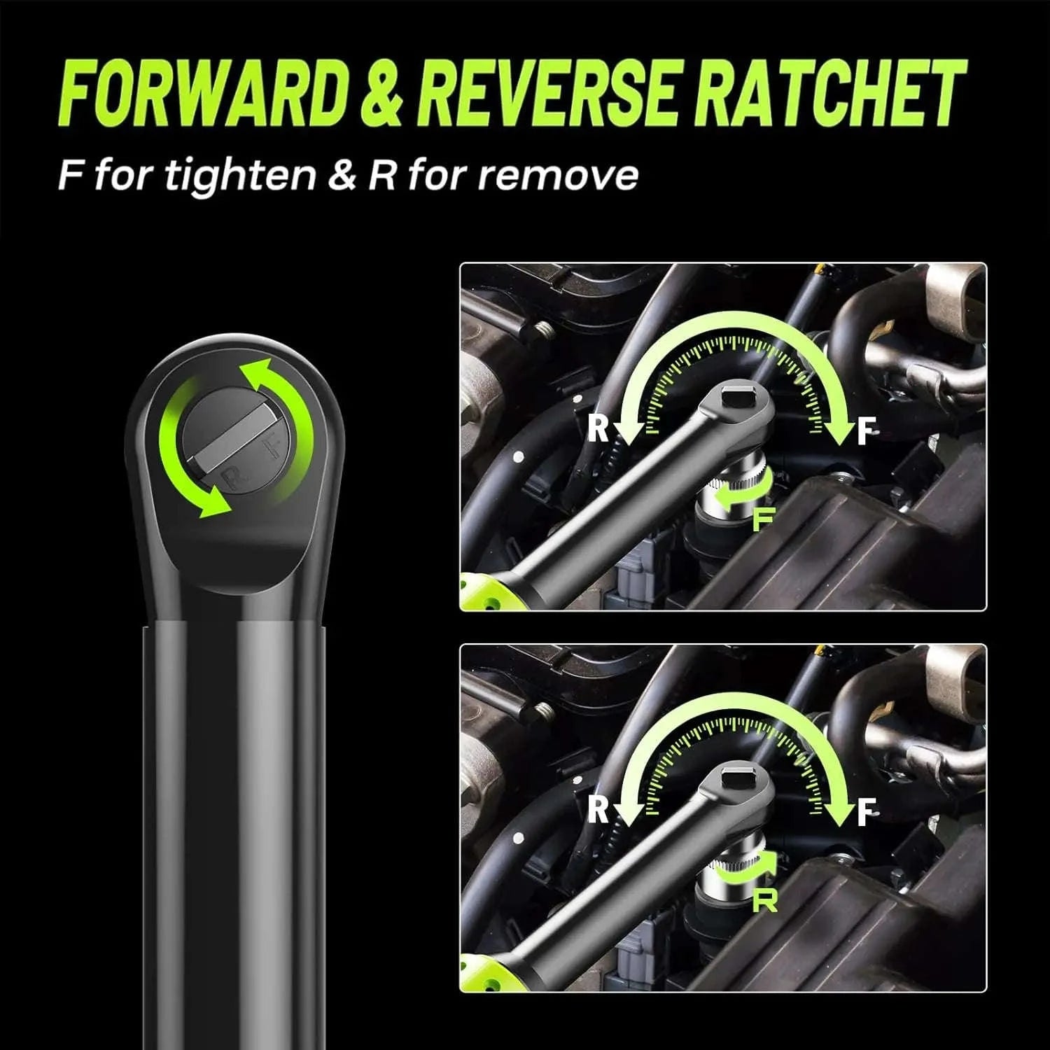 3/8 Cordless Ratchet Wrench Kit, 6-Inch Extended, 40 Ft-lbs, 400 RPM, 2.0Ah Battery-Full Kit 2 BAT / United States