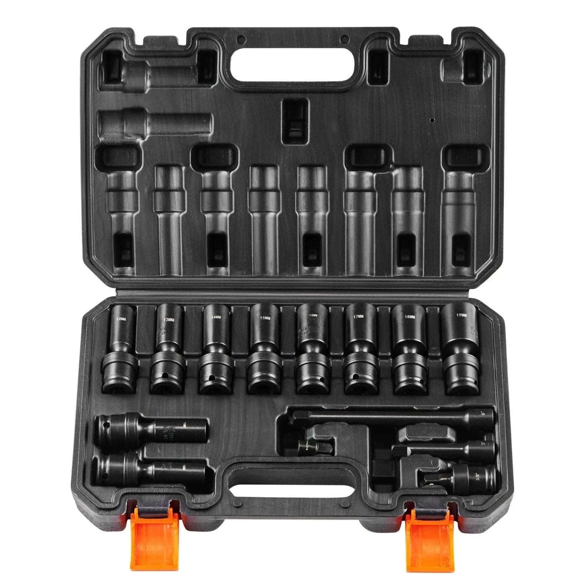3/8" Swivel Impact Socket Set 14pc Metric 10–19mm Cr-Mo Steel-spain