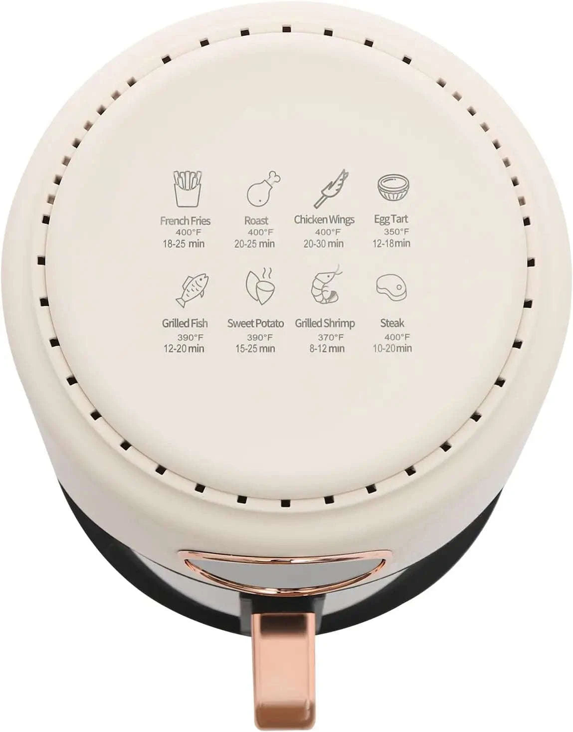 3.81Qt Portable Glass Air Fryer with Digital Display, 8 Preset Modes, White-United States