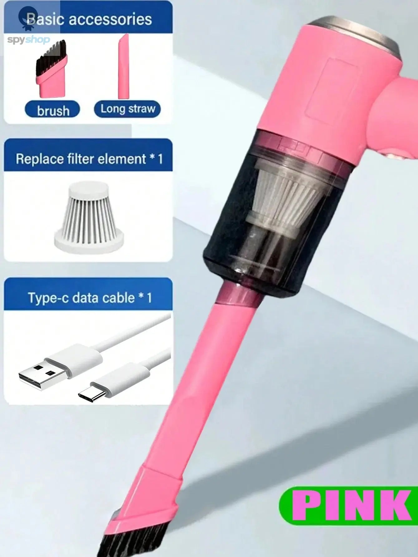 3 In 1 Integrated Suction And Blowing Vacuum Combination Vacuum Cleaner USB Charging Small Car Household Vacuum Cleaner Spy-shop.com