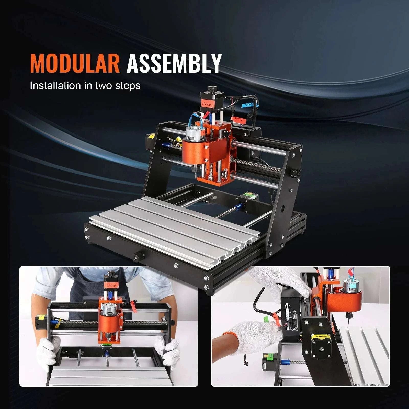 3-Axis CNC Router Machine GRBL Wood Engraving & Milling Kit-30 x 20 cm 120 W / GERMANY
