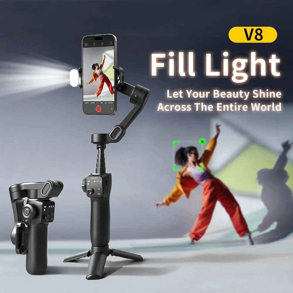 3-Axis Smartphone Gimbal Stabilizer with Face Tracking & Extension Rod-Black / spain
