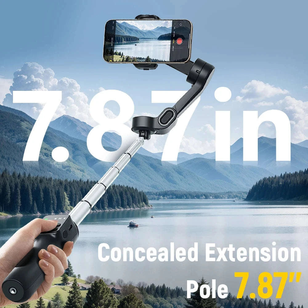 3-Axis Smartphone Gimbal Stabilizer with Face Tracking & Extension Rod-Black / spain