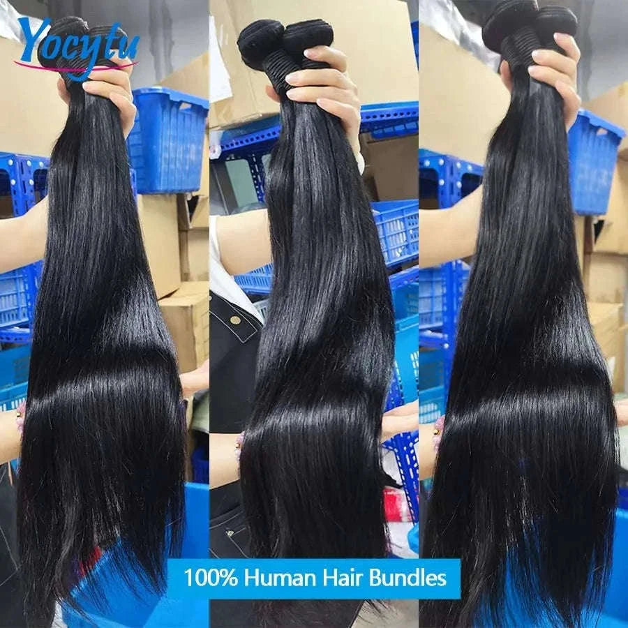 3 Bundle Straight Human Hair Bundles, 20 Inch, Natural Look-Remy Hair / 15%-20% / france|20222426
