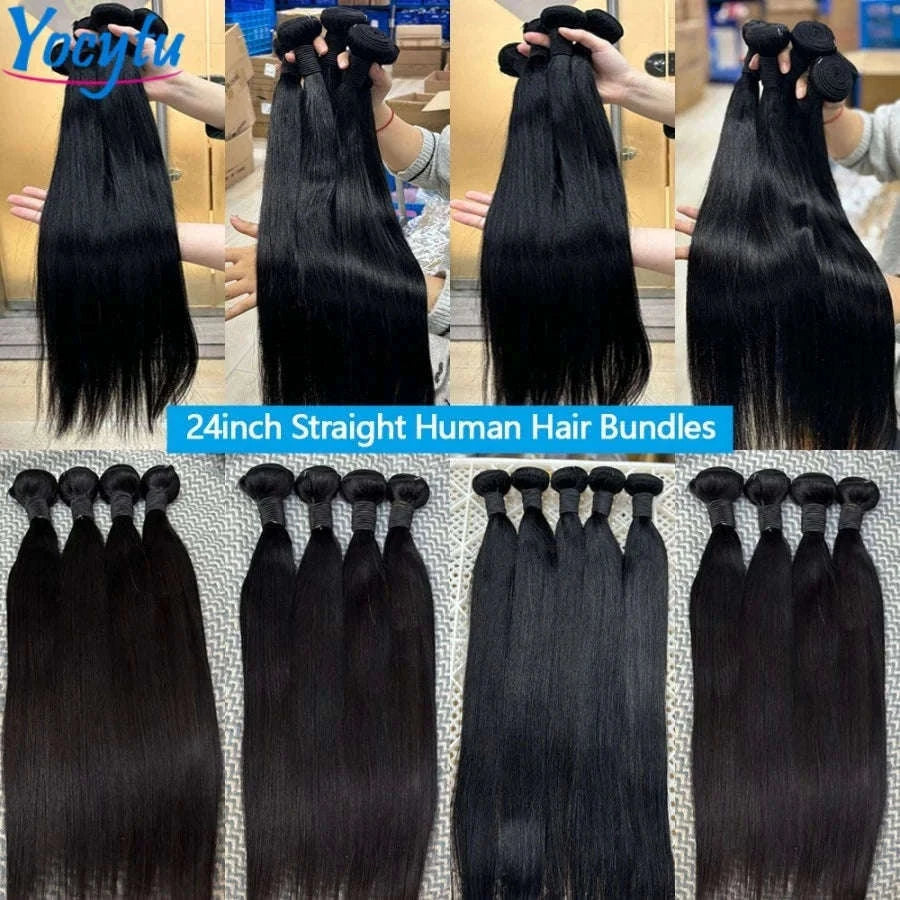 3 Bundle Straight Human Hair Bundles, 20 Inch, Natural Look-Remy Hair / 15%-20% / france|20222426