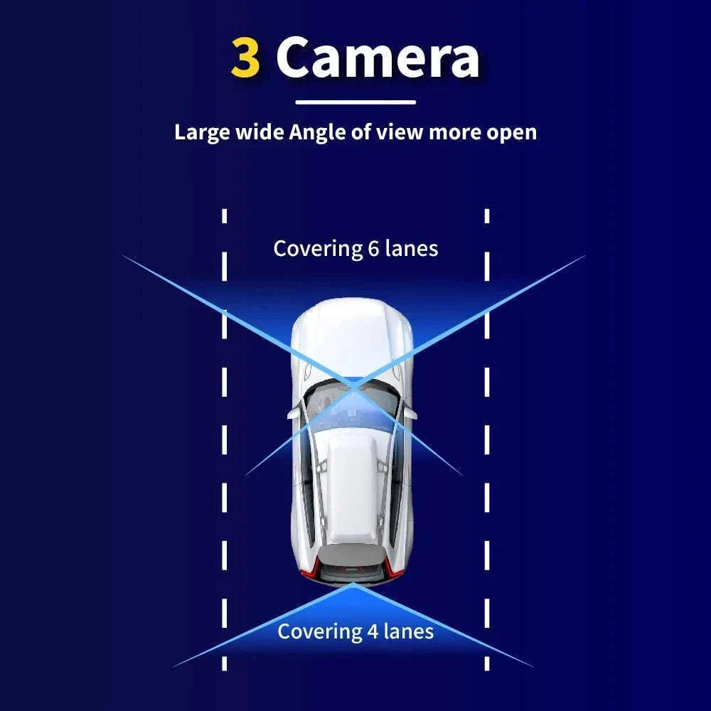 3 Camera Dash Cam 1080P Front Interior Rear with 4" Display-front inside rear / United States