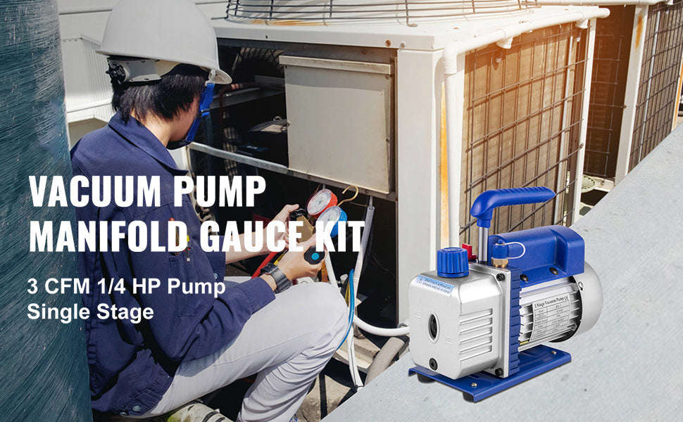 3 CFM 1/4 HP Single Stage Air Vacuum Pump Kit-3CFM 1-Stage / US / United States