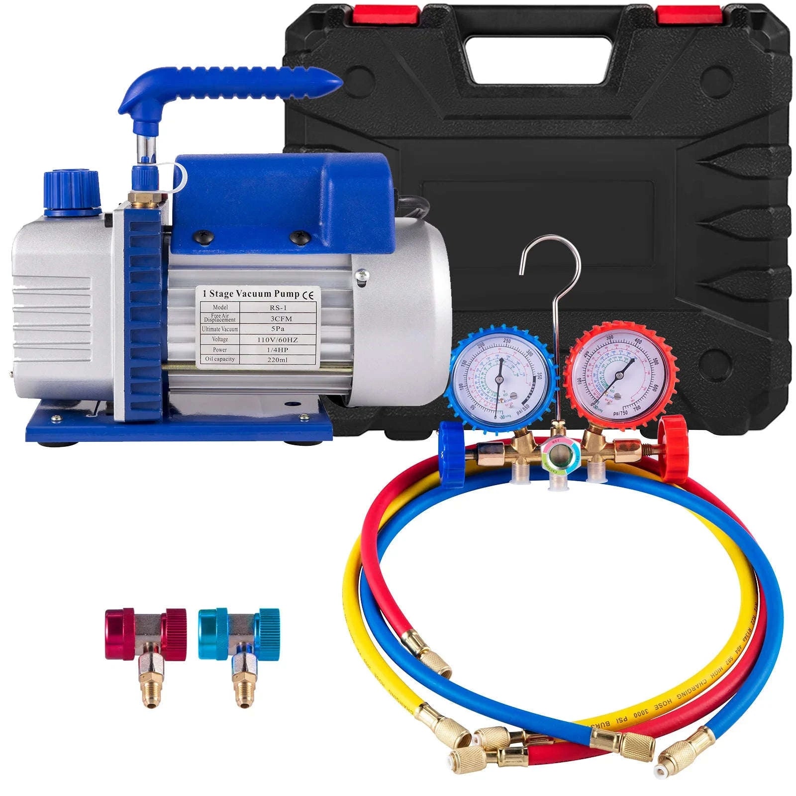 3 CFM 1/4 HP Single Stage Air Vacuum Pump Kit-3CFM 1-Stage / US / United States