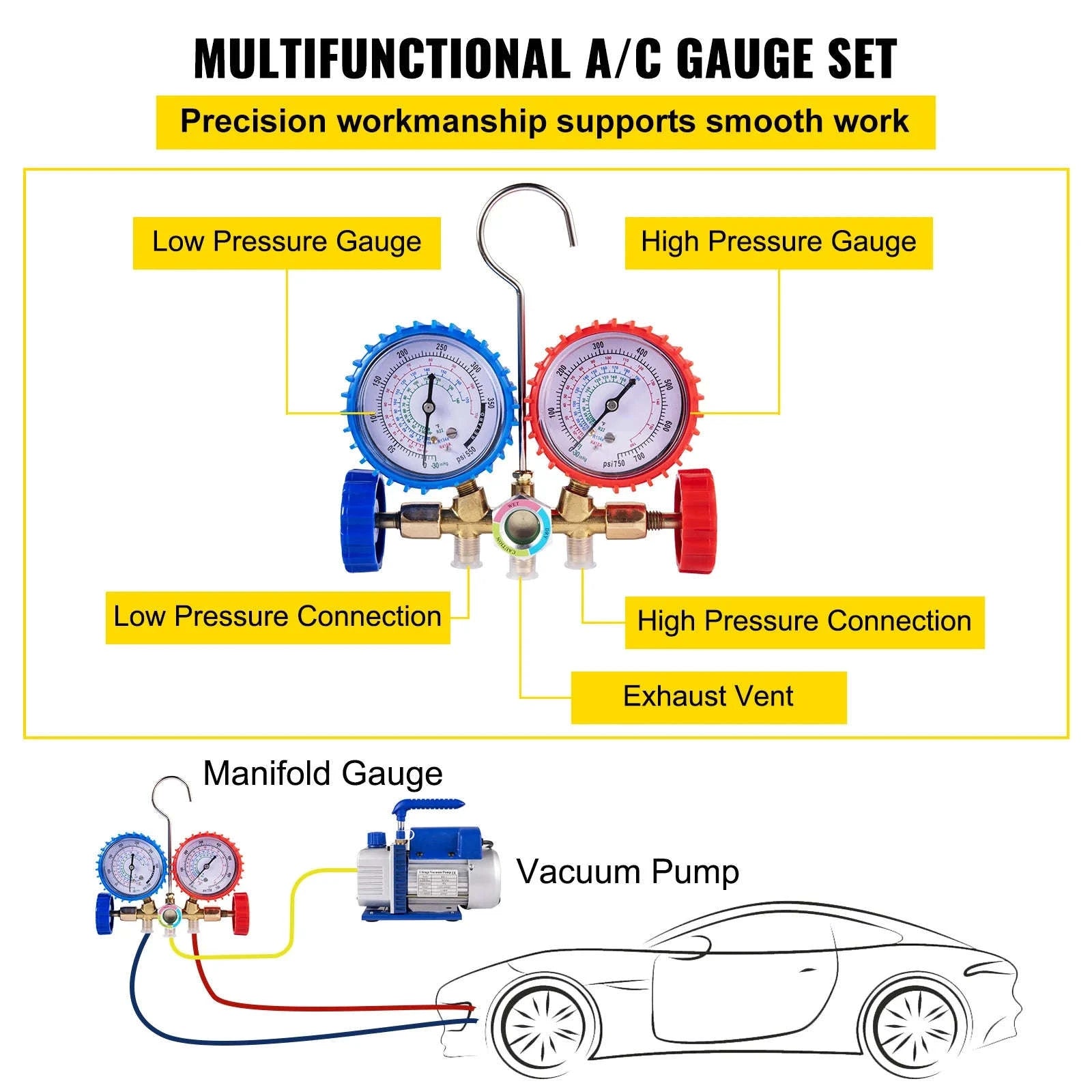 3 CFM 1/4 HP Single Stage Air Vacuum Pump Kit-3CFM 1-Stage / US / United States