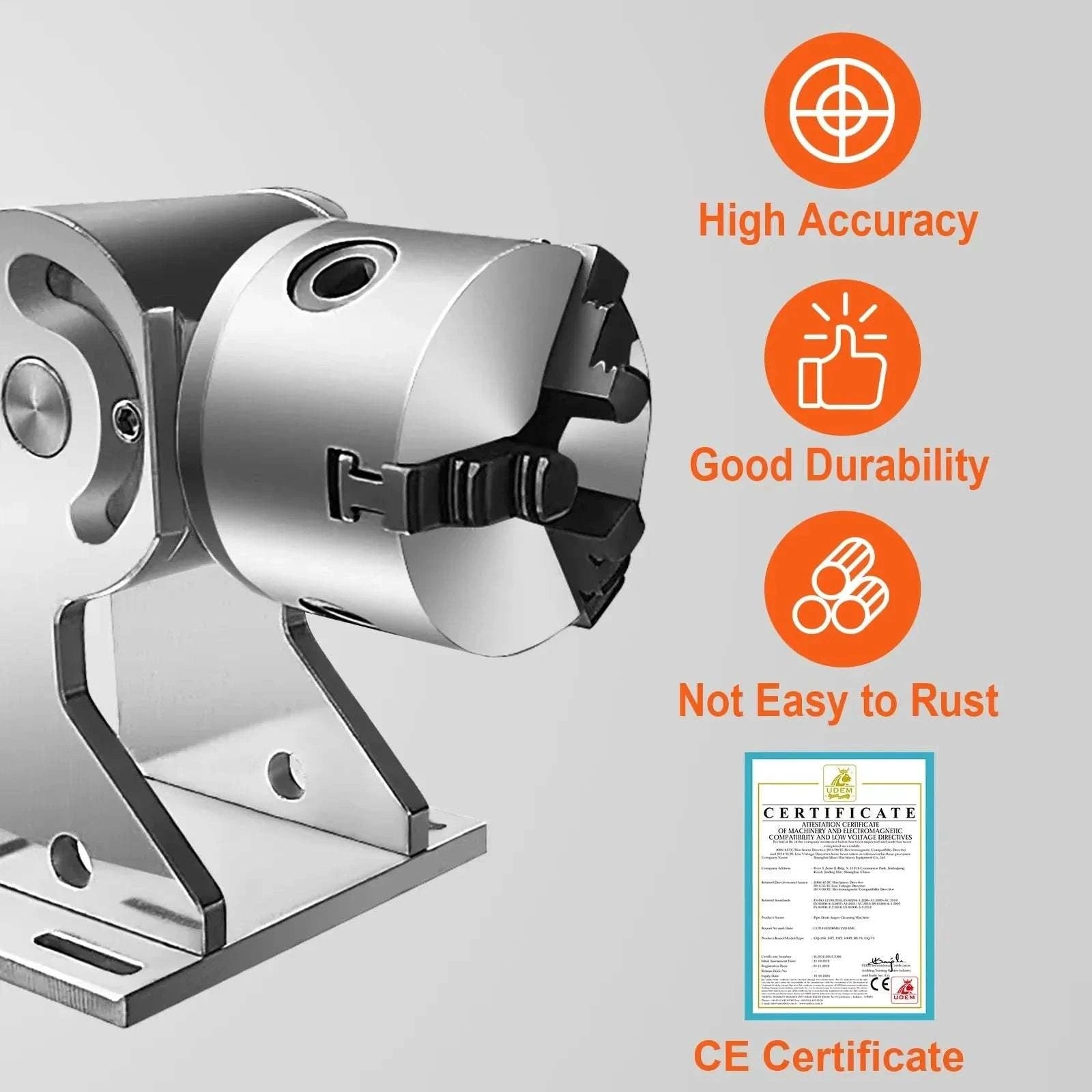 3-Claw Rotary Axis for Fiber Laser Engraving 5–80mm Cylinders-Rotary Axis / United States