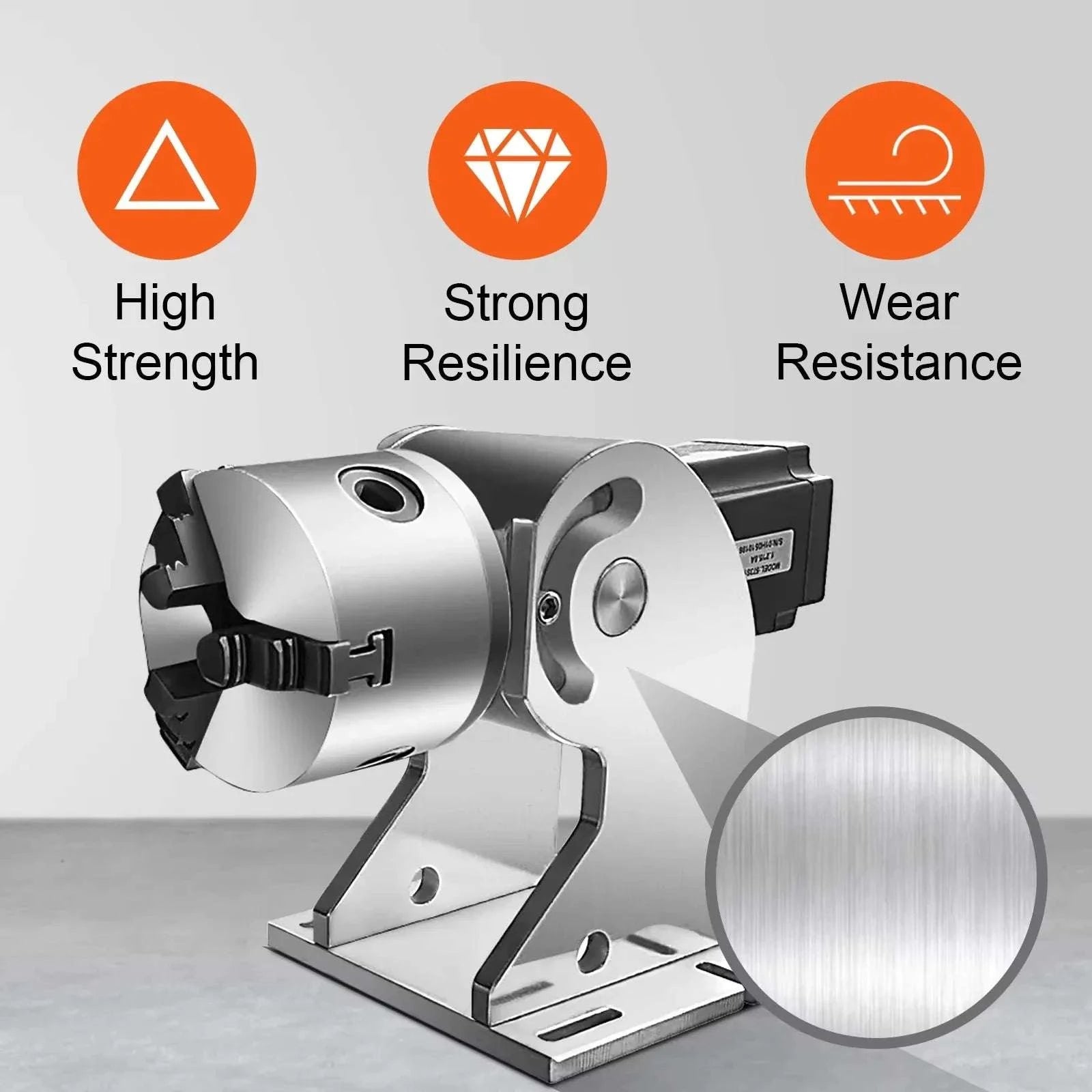 3-Claw Rotary Axis for Fiber Laser Engraving 5–80mm Cylinders-Rotary Axis / United States