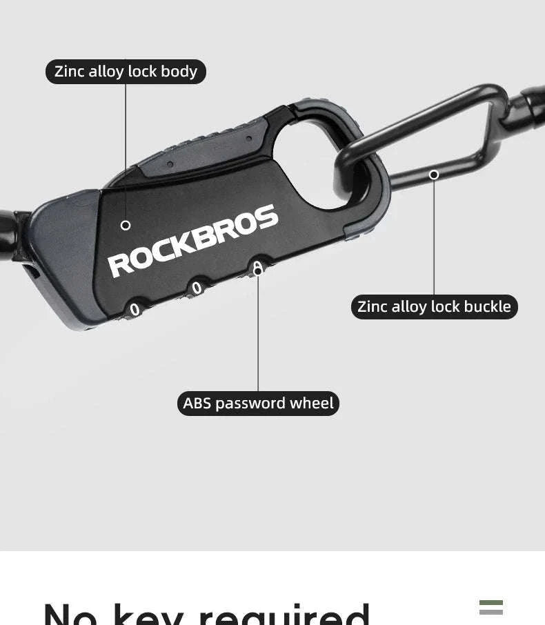 3-Digit Bicycle Cable Lock, 120cm Anti-Theft Lock-RBK6N-OR