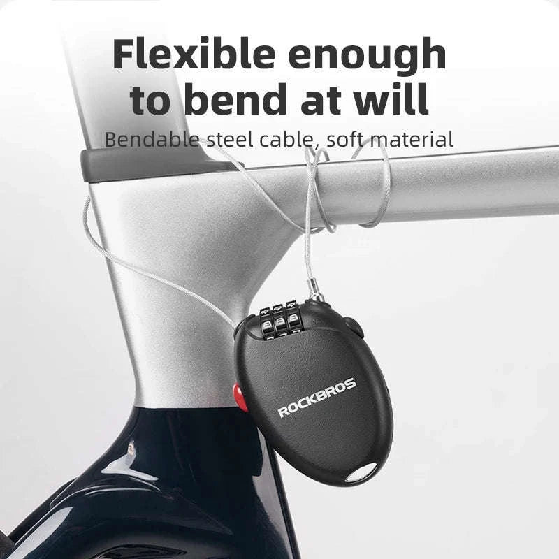 3-Digit Bicycle Cable Lock Steel Anti-Theft Helmet & Bike Lock-TL0956