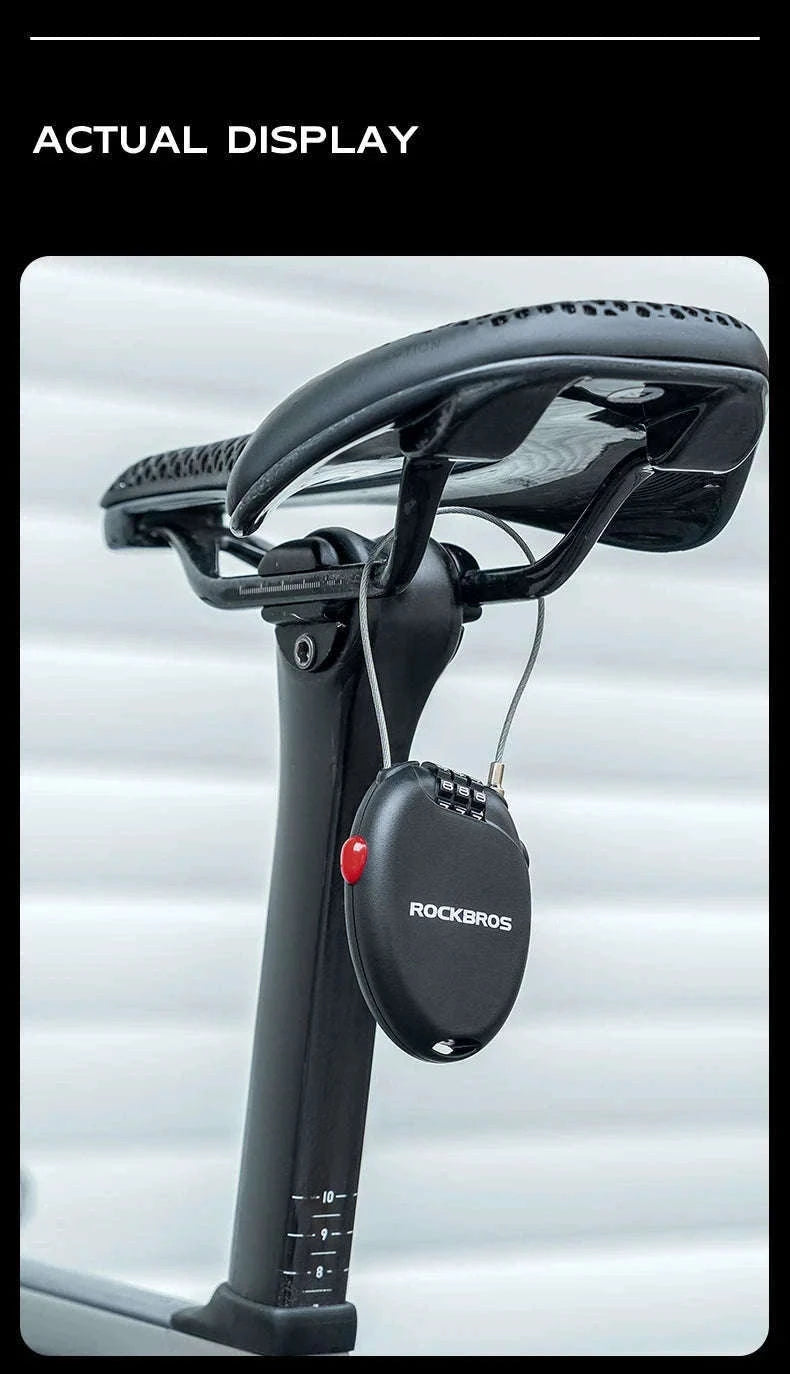 3-Digit Bicycle Cable Lock Steel Anti-Theft Helmet & Bike Lock-TL0956