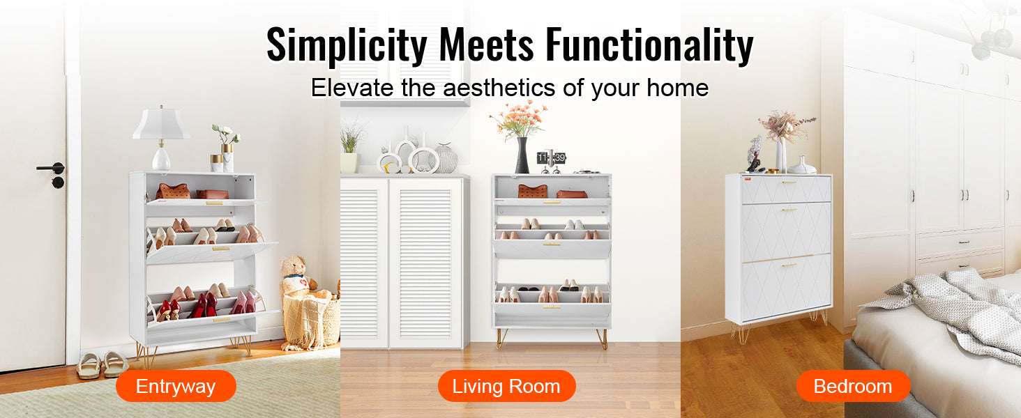 3-Drawer Flip Shoe Cabinet for Entryway Storage and Organization-3 Drawers 20-28in / United States