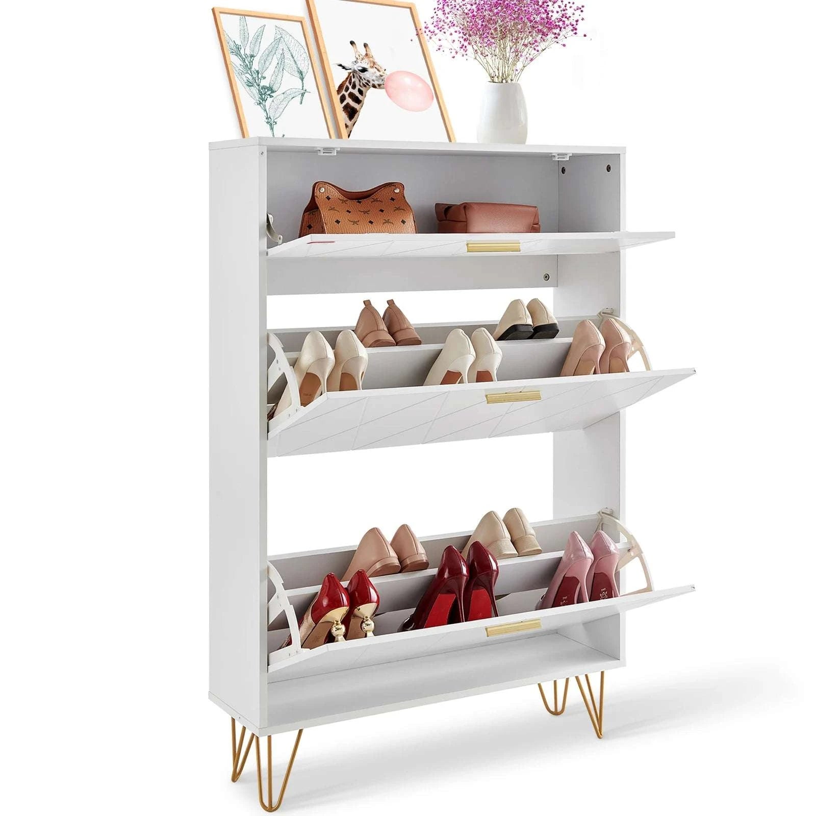 3-Drawer Flip Shoe Cabinet for Entryway Storage and Organization-3 Drawers 20-28in / United States