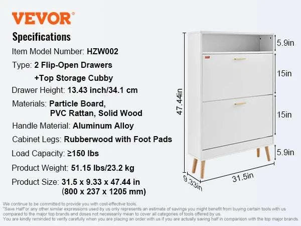 3-Drawer Flip Shoe Cabinet for Entryway Storage and Organization-3 Drawers 20-28in / United States