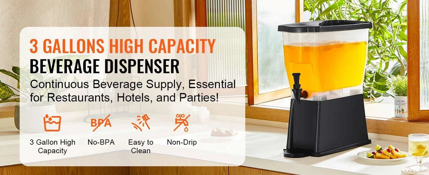 3 Gallon Beverage Dispenser with Stand, Spigot & Lid-Poland
