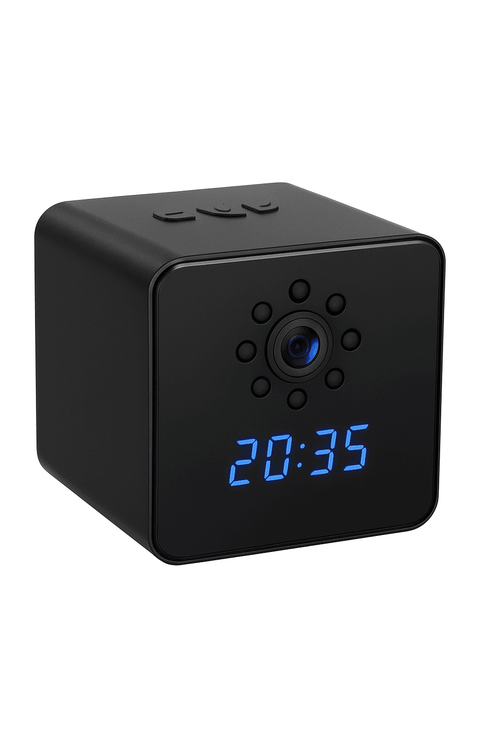 3-in-1 1080P WiFi Clock Camera with Bluetooth Speaker and Time Display-camera with 128GB