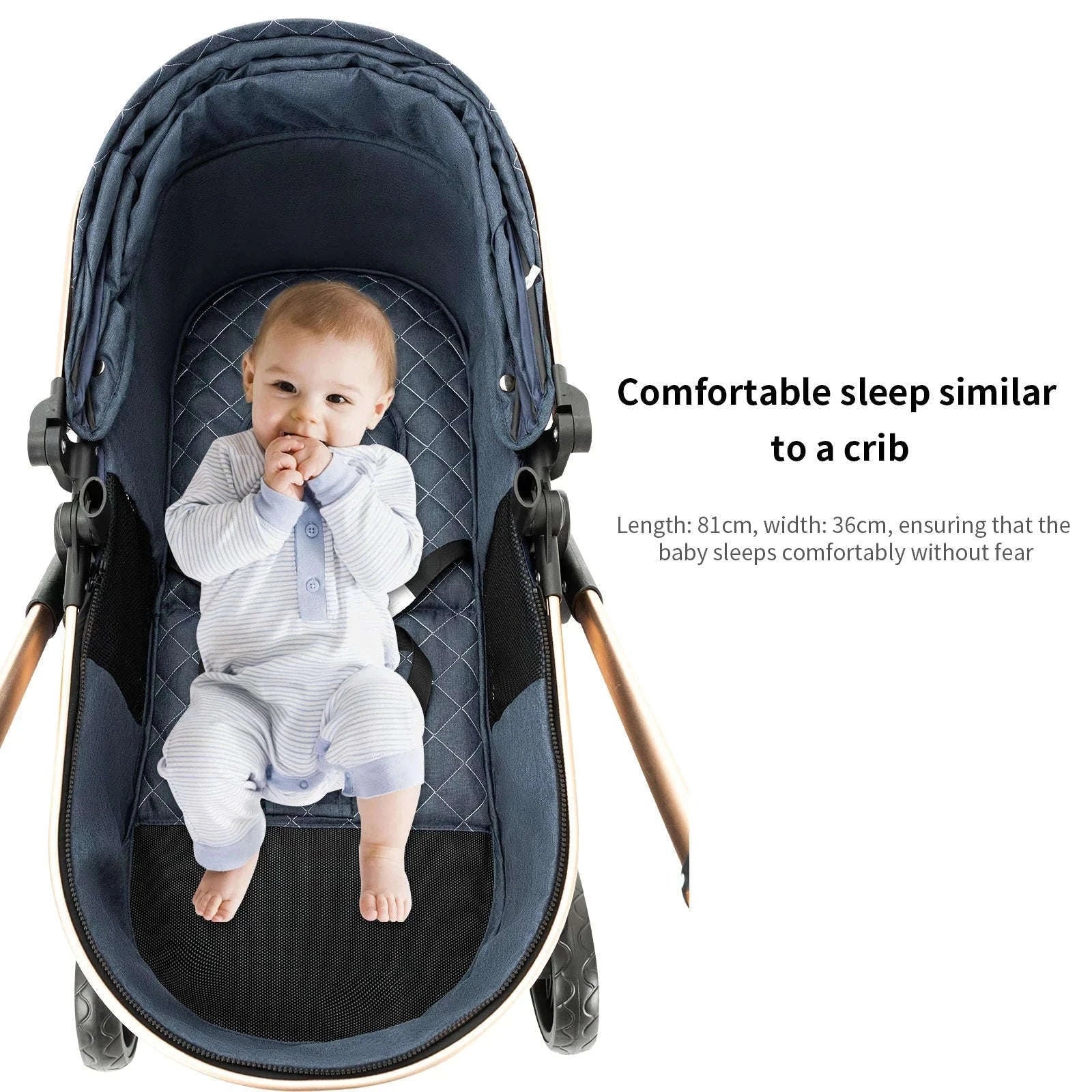 3-in-1 Baby Stroller Travel System Pushchair-V9-CHOCOLATE