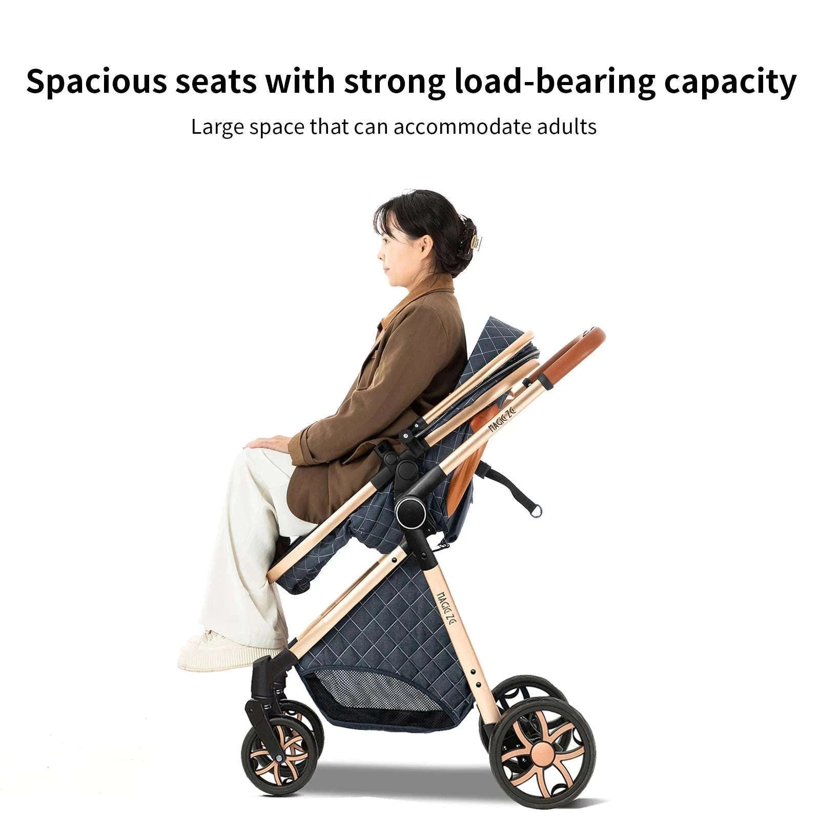 3-in-1 Baby Stroller Travel System Pushchair-V9-CHOCOLATE