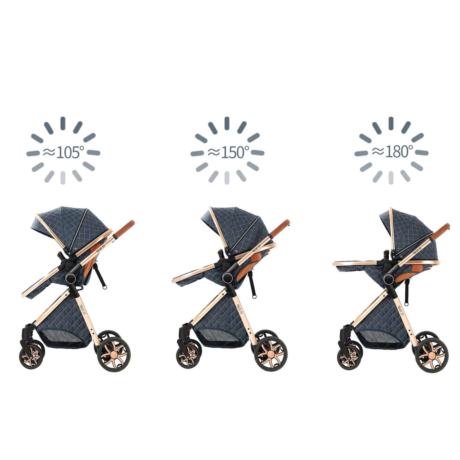 3‑in‑1 Baby Stroller Travel System Pushchair-V9-CHOCOLATE