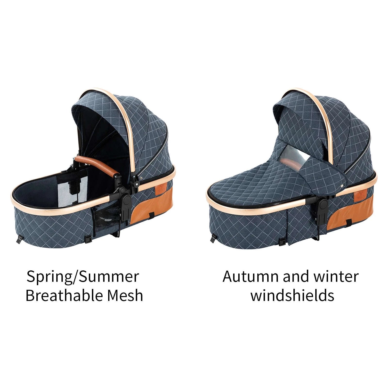 3‑in‑1 Baby Stroller Travel System Pushchair-V9-CHOCOLATE