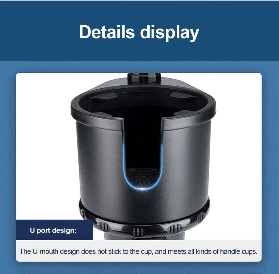 3 in 1 Car Cup Holder Extender with Tray-1Pack