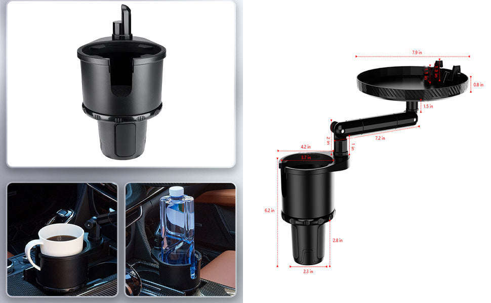 3 in 1 Car Cup Holder Extender with Tray-1Pack