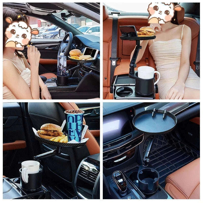 3 in 1 Car Cup Holder Extender with Tray-1Pack